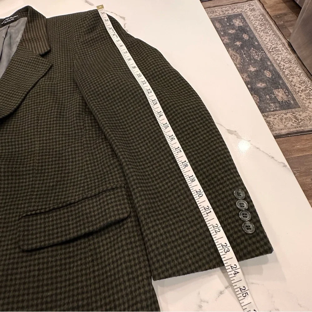 Zylos George Machado Cashmere Houndstooth Blazer Mens 42R Sport Coat Jacket